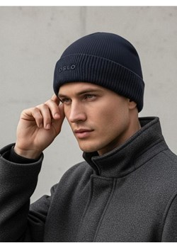 Sinsay - Czapka beanie z wiskozą - granatowy ze sklepu Sinsay w kategorii Czapki zimowe męskie - zdjęcie 186755344