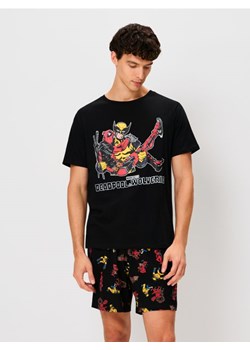 Sinsay - Bawełniana piżama dwuczęściowa z nadrukiem Deadpool & Wolverine - czarny ze sklepu Sinsay w kategorii Piżamy męskie - zdjęcie 186755421