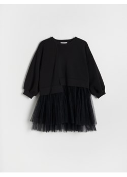 Reserved - Sukienka z tiulowym dołem - czarny ze sklepu Reserved w kategorii Sukienki dziewczęce - zdjęcie 186756031