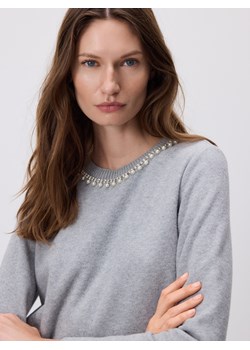 Reserved - Bluza z ozdobnym dekoltem - ciemnoszary ze sklepu Reserved w kategorii Bluzy damskie - zdjęcie 186756052