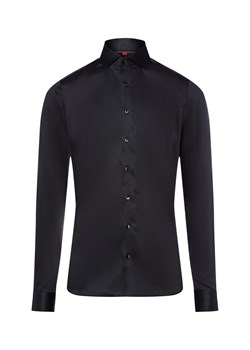 Finshley & Harding Męska koszula biznesowa Mężczyźni Slim Fit Bawełna czarny jednolity ze sklepu vangraaf w kategorii Koszule męskie - zdjęcie 186757621