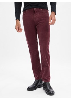 Andrew James Męskie spodnie sztruksowe - Aiden Mężczyźni Bawełna bakłażanowy jednolity ze sklepu vangraaf w kategorii Spodnie męskie - zdjęcie 186757630