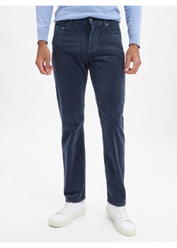 Andrew James Męskie spodnie sztruksowe - Aiden Mężczyźni Bawełna indygo jednolity ze sklepu vangraaf w kategorii Spodnie męskie - zdjęcie 186757632