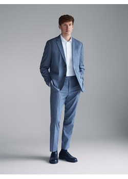 Reserved - Marynarka slim fit w kratę - niebieski ze sklepu Reserved w kategorii Marynarki męskie - zdjęcie 186760154