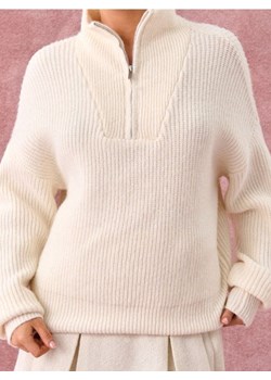 Sinsay - Sweter half-zip z domieszką wełny - kremowy ze sklepu Sinsay w kategorii Swetry damskie - zdjęcie 186762080