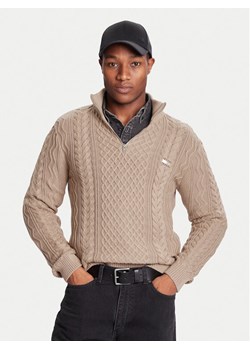 Tommy Jeans Sweter DM0DM22103 Brązowy Regular Fit ze sklepu MODIVO w kategorii Swetry męskie - zdjęcie 186762762