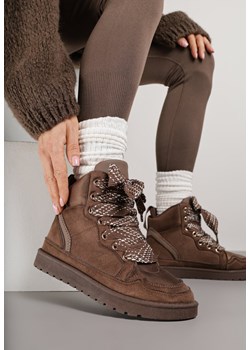 Brązowe Sneakersy z Ozdobnymi Sznurówkami Eveslia ze sklepu born2be.pl w kategorii Buty sportowe damskie - zdjęcie 186763690