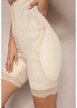 Beżowe Majtki Modelujące High Waist z Szelkami i Push-Upem Tarenna ze sklepu renee.pl w kategorii Majtki damskie - zdjęcie 186763954