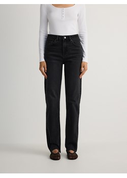 Reserved - Jeansy straight z wysokim stanem - czarny ze sklepu Reserved w kategorii Jeansy damskie - zdjęcie 186765512
