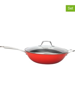 Laguiole 2-częściowy zestaw &quot;Airlron&apos; w kolorze czerwonym - Ø 32 cm ze sklepu Limango Polska w kategorii Garnki - zdjęcie 186765673