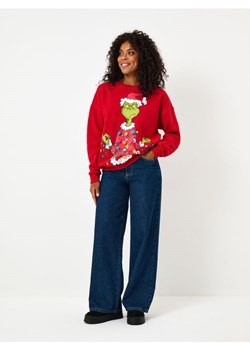 Sinsay - Bluza crewneck z motywem świątecznym - czerwony ze sklepu Sinsay w kategorii Bluzy damskie - zdjęcie 186767794