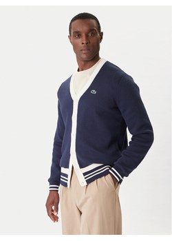 Lacoste Kardigan AH7725 Granatowy Regular Fit ze sklepu MODIVO w kategorii Swetry męskie - zdjęcie 186769034
