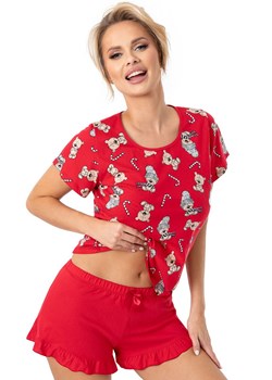 Donna świąteczna piżama damska Bear short, Kolor czerwony-wzór, Rozmiar S, Donna ze sklepu Primodo w kategorii Piżamy damskie - zdjęcie 186769530