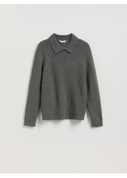Reserved - Sweter polo z dodatkiem wełny - szary ze sklepu Reserved w kategorii Swetry męskie - zdjęcie 186771380