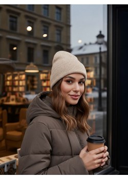 Sinsay - Czapka beanie - beżowy ze sklepu Sinsay w kategorii Czapki zimowe damskie - zdjęcie 186773753