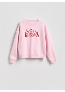 Reserved - Bluza z haftowanym napisem - różowy ze sklepu Reserved w kategorii Bluzy damskie - zdjęcie 186774054