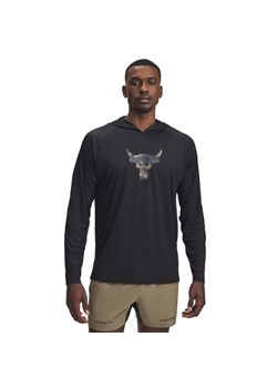 Męska bluza treningowa z kapturem Under Armour Project Rock Isochill HD - czarna ze sklepu Sportstylestory.com w kategorii Bluzy męskie - zdjęcie 186776252