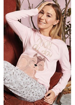 Długa piżama damska różowo-szara CHIC, Kolor różowo-szary, Rozmiar XL, Sorbetto - id: 220692 - marki Sorbetto - 186776852 Długa piżama damska różowo-szara CHIC, Kolor różowo-szary, Rozmiar XL, Sorbetto ze sklepu Primodo w kategorii Piżamy damskie - zdjęcie 186776852