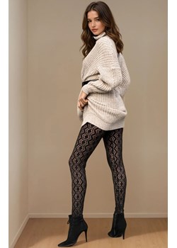 Czarne legginsy damskie ażurowe Miviena LC 60011, Kolor czarny, Rozmiar S/M, LivCo Corsetti Fashion - id: 139774 - marki Livia Corsetti - 186776982 Czarne legginsy damskie ażurowe Miviena LC 60011, Kolor czarny, Rozmiar S/M, LivCo Corsetti Fashion ze sklepu Intymna w kategorii Skarpetki damskie - zdjęcie 186776982