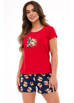 Krótka świąteczna piżama damska Teddy 3 628/432, Kolor czerwono-granatowy, Rozmiar 2XL, Cornette ze sklepu Intymna w kategorii Piżamy damskie - zdjęcie 186777033