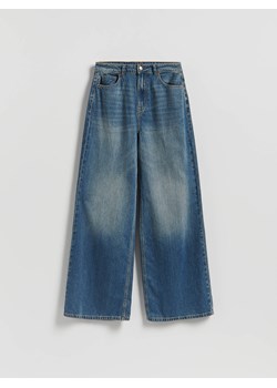 Reserved - Jeansy wide leg z przetarciami - indigo jeans ze sklepu Reserved w kategorii Jeansy damskie - zdjęcie 186777574