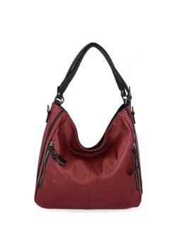 Uniwersalna Torebka Damska XL Na Co Dzień firmy Hernan HB0379 Bordowa/Czarna ze sklepu PaniTorbalska w kategorii Torby Shopper bag - zdjęcie 186778074