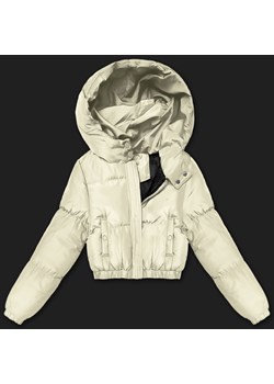 Krótka kurtka zimowa puffer J Style ecru (5M3360-254) ze sklepu goodlookin.pl w kategorii Kurtki damskie - zdjęcie 186778610