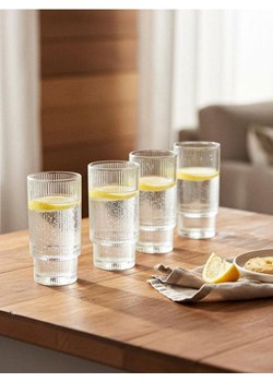 Sinsay - Ryflowane szklanki 4 pack - biały ze sklepu Sinsay w kategorii Szklanki - zdjęcie 186778751