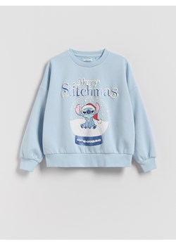 Reserved - Świąteczna bluza Lilo i Stitch - jasnoniebieski ze sklepu Reserved w kategorii Bluzy dziewczęce - zdjęcie 186779634