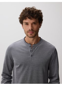 Reserved - Bawełniany longsleeve slim - ciemnoszary ze sklepu Reserved w kategorii T-shirty męskie - zdjęcie 186779652