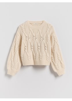 Reserved - Sweter z domieszką wełny - złamana biel ze sklepu Reserved w kategorii Swetry dziewczęce - zdjęcie 186779843