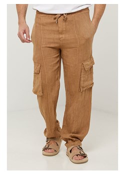 Lin Passion Lniane bojówki w kolorze jasnobrązowym ze sklepu Limango Polska w kategorii Spodnie męskie - zdjęcie 186782201
