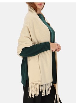 Wełniany beżowy szal zdobiony kryształkami Potis & Verso ze sklepu Eye For Fashion w kategorii Szaliki i chusty damskie - zdjęcie 186782413