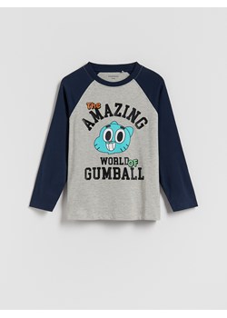 Reserved - Longsleeve Niesamowity Świat Gumballa - jasnoszary ze sklepu Reserved w kategorii T-shirty chłopięce - zdjęcie 186782951