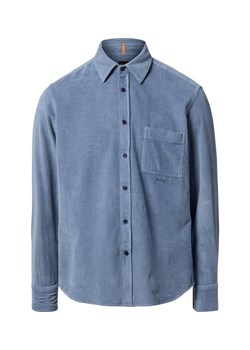 BOSS Orange Męska koszula sztruksowa - Relegant Mężczyźni Regular Fit Bawełna niebieski jednolity ze sklepu vangraaf w kategorii Koszule męskie - zdjęcie 186785380