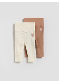 Reserved - Strukturalne spodnie 2 pack - brązowy ze sklepu Reserved w kategorii Spodnie i półśpiochy - zdjęcie 186788031