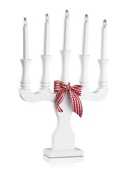 Marksljöd Lampa adwentowa &quot;Rydboholm&quot; w kolorze biało-czerwonym - 31 x 49 cm ze sklepu Limango Polska w kategorii Dekoracje bożonarodzeniowe - zdjęcie 186789544