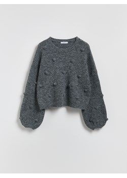 Reserved - Sweter z ozdobnymi aplikacjami - szary ze sklepu Reserved w kategorii Swetry damskie - zdjęcie 186790650