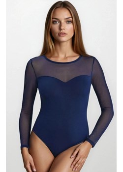 Niebieskie body damskie z siateczką Willow 2407, Kolor niebieski, Rozmiar L, Teyli ze sklepu Intymna w kategorii Bluzki damskie - zdjęcie 186794161