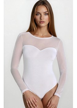 Białe body damskie z siateczką Willow 2407, Kolor biały, Rozmiar L, Teyli ze sklepu Intymna w kategorii Bluzki damskie - zdjęcie 186794163