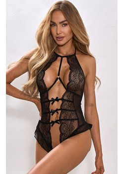 Czarne body damskie koronkowe otwarte NEW ROMANCE, Kolor czarny, Rozmiar uniwersalny, PURE SIN ze sklepu Intymna w kategorii Body damskie - zdjęcie 186794302