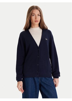 Lacoste Kardigan AF4143 Granatowy Regular Fit ze sklepu MODIVO w kategorii Swetry damskie - zdjęcie 186795413