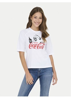 ONLY T-Shirt Coca Cola 15355794 Biały Regular Fit ze sklepu MODIVO w kategorii Bluzki damskie - zdjęcie 186795570