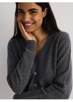 Reserved - Wełniany kardigan - szary ze sklepu Reserved w kategorii Swetry damskie - zdjęcie 186797382