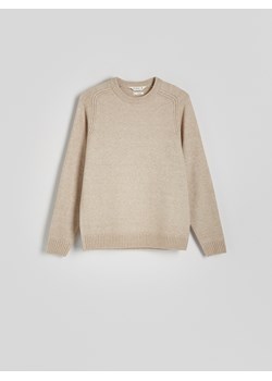 Reserved - Sweter z dodatkiem wełny - beżowy ze sklepu Reserved w kategorii Swetry męskie - zdjęcie 186798220