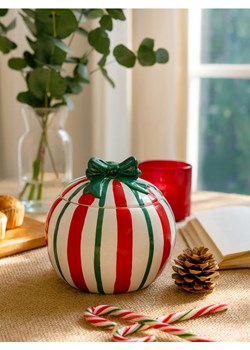 Sinsay - Świąteczny pojemnik do przechowywania w paski z pokrywką - wielobarwny ze sklepu Sinsay w kategorii Zabawki - zdjęcie 186799312