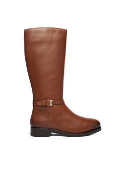 Tommy Hilfiger Kozaki Th Buckle Riding Lthr Long Boot FW0FW08873 Brązowy ze sklepu MODIVO w kategorii Kozaki damskie - zdjęcie 186800181
