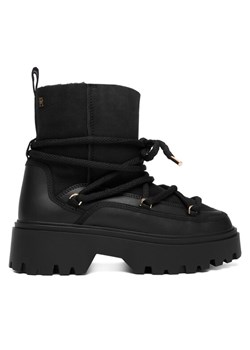 Tommy Hilfiger Śniegowce Real Shearling Laceup Snowboot FW0FW08996 Czarny ze sklepu MODIVO w kategorii Śniegowce damskie - zdjęcie 186800184