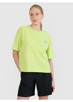 Damski t-shirt z nadrukiem 4F 4FWSS25TTSHF1967 - zielony ze sklepu Sportstylestory.com w kategorii Bluzki damskie - zdjęcie 186801280