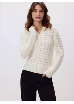 Reserved - Sweter z dodatkiem wełny - biały - id: 484IK-00X - marki Reserved - 186803342 Reserved - Sweter z dodatkiem wełny - biały ze sklepu Reserved w kategorii Swetry damskie - zdjęcie 186803342